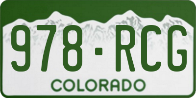 CO license plate 978RCG