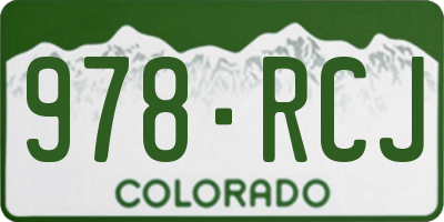 CO license plate 978RCJ
