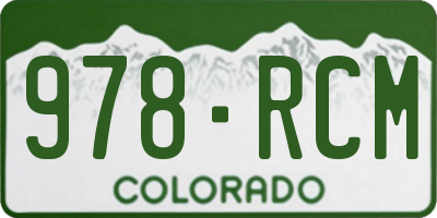 CO license plate 978RCM