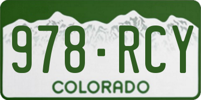CO license plate 978RCY