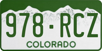 CO license plate 978RCZ