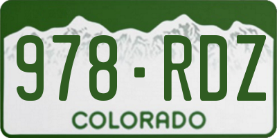 CO license plate 978RDZ