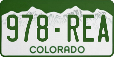 CO license plate 978REA