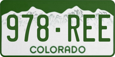 CO license plate 978REE