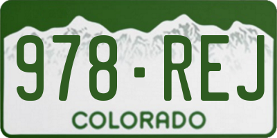 CO license plate 978REJ