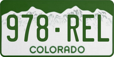 CO license plate 978REL
