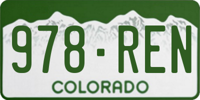 CO license plate 978REN