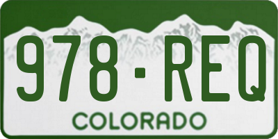 CO license plate 978REQ
