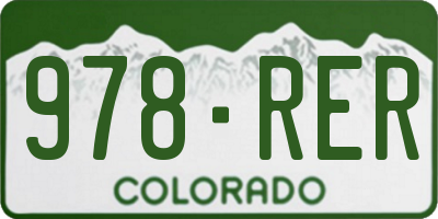 CO license plate 978RER