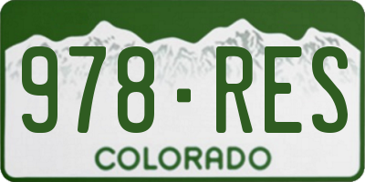 CO license plate 978RES