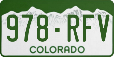 CO license plate 978RFV