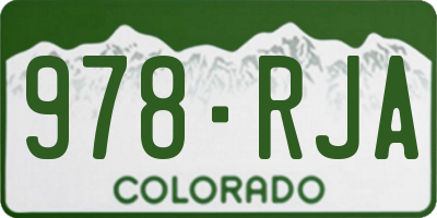 CO license plate 978RJA