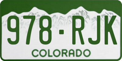 CO license plate 978RJK