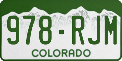 CO license plate 978RJM