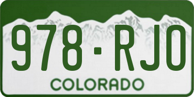 CO license plate 978RJO