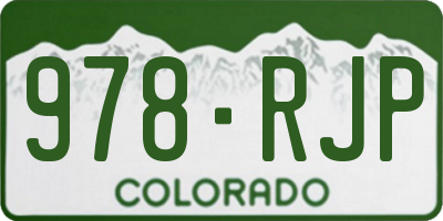 CO license plate 978RJP
