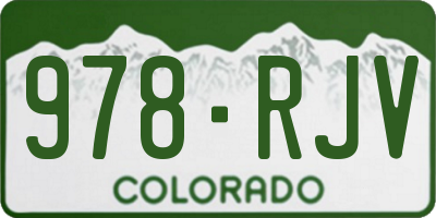 CO license plate 978RJV