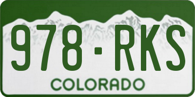 CO license plate 978RKS