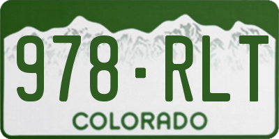 CO license plate 978RLT