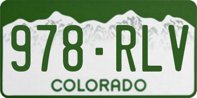 CO license plate 978RLV