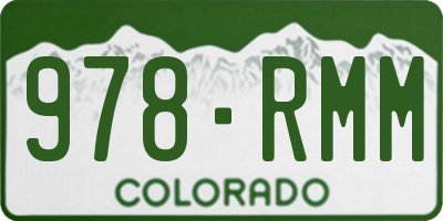 CO license plate 978RMM