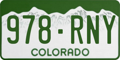 CO license plate 978RNY