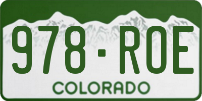 CO license plate 978ROE