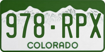 CO license plate 978RPX