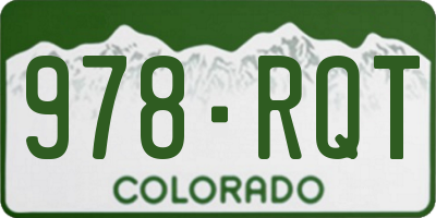 CO license plate 978RQT