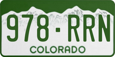 CO license plate 978RRN