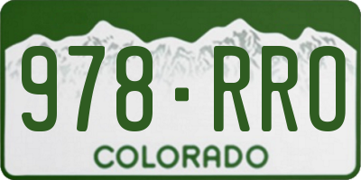 CO license plate 978RRO