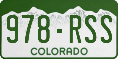 CO license plate 978RSS