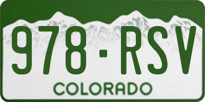 CO license plate 978RSV