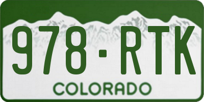 CO license plate 978RTK