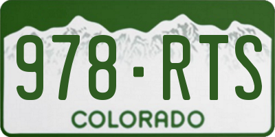 CO license plate 978RTS