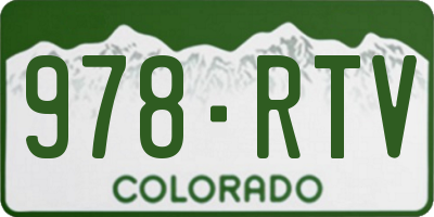 CO license plate 978RTV