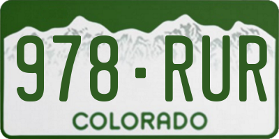 CO license plate 978RUR