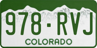 CO license plate 978RVJ