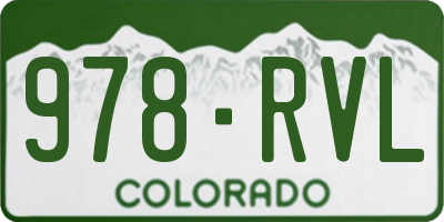 CO license plate 978RVL