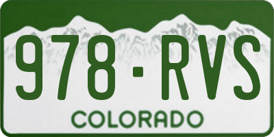 CO license plate 978RVS