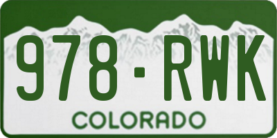 CO license plate 978RWK