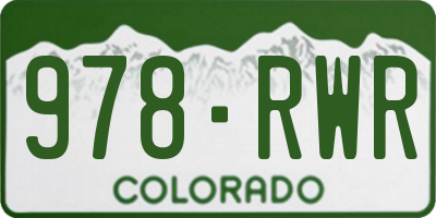 CO license plate 978RWR