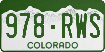 CO license plate 978RWS