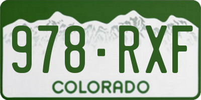 CO license plate 978RXF