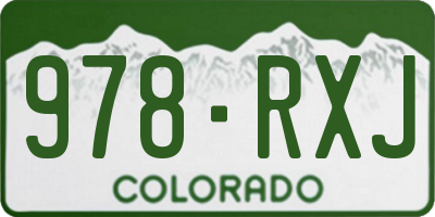 CO license plate 978RXJ