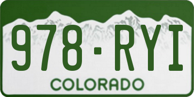 CO license plate 978RYI