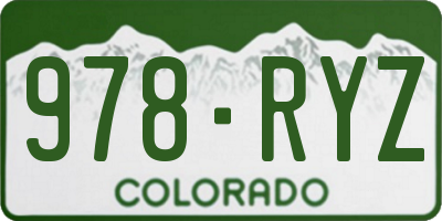 CO license plate 978RYZ