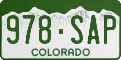 CO license plate 978SAP