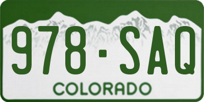 CO license plate 978SAQ