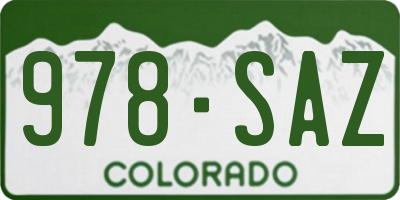 CO license plate 978SAZ